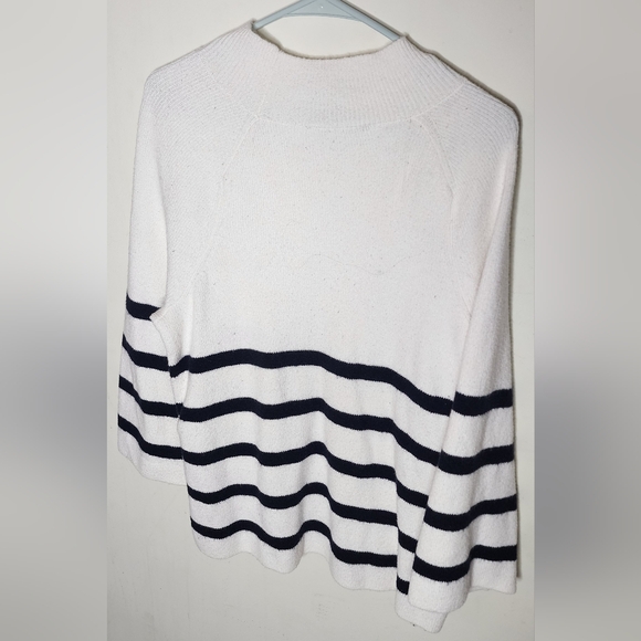 Striped White and Black Women's Sweater - Picture 2 of 3